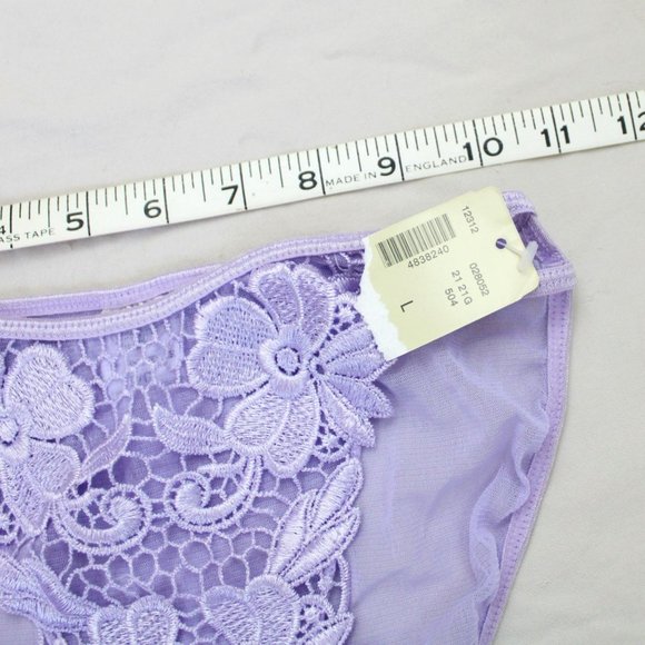 NWT Vintage La Vie en Rose violet Panties Midrise Large 1990s Flowers Purple P42 - Picture 4 of 8